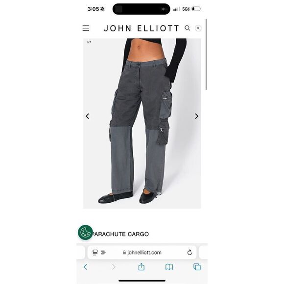 John Elliot Parachute Cargo Pants - Washed Navy - Picture 6 of 10